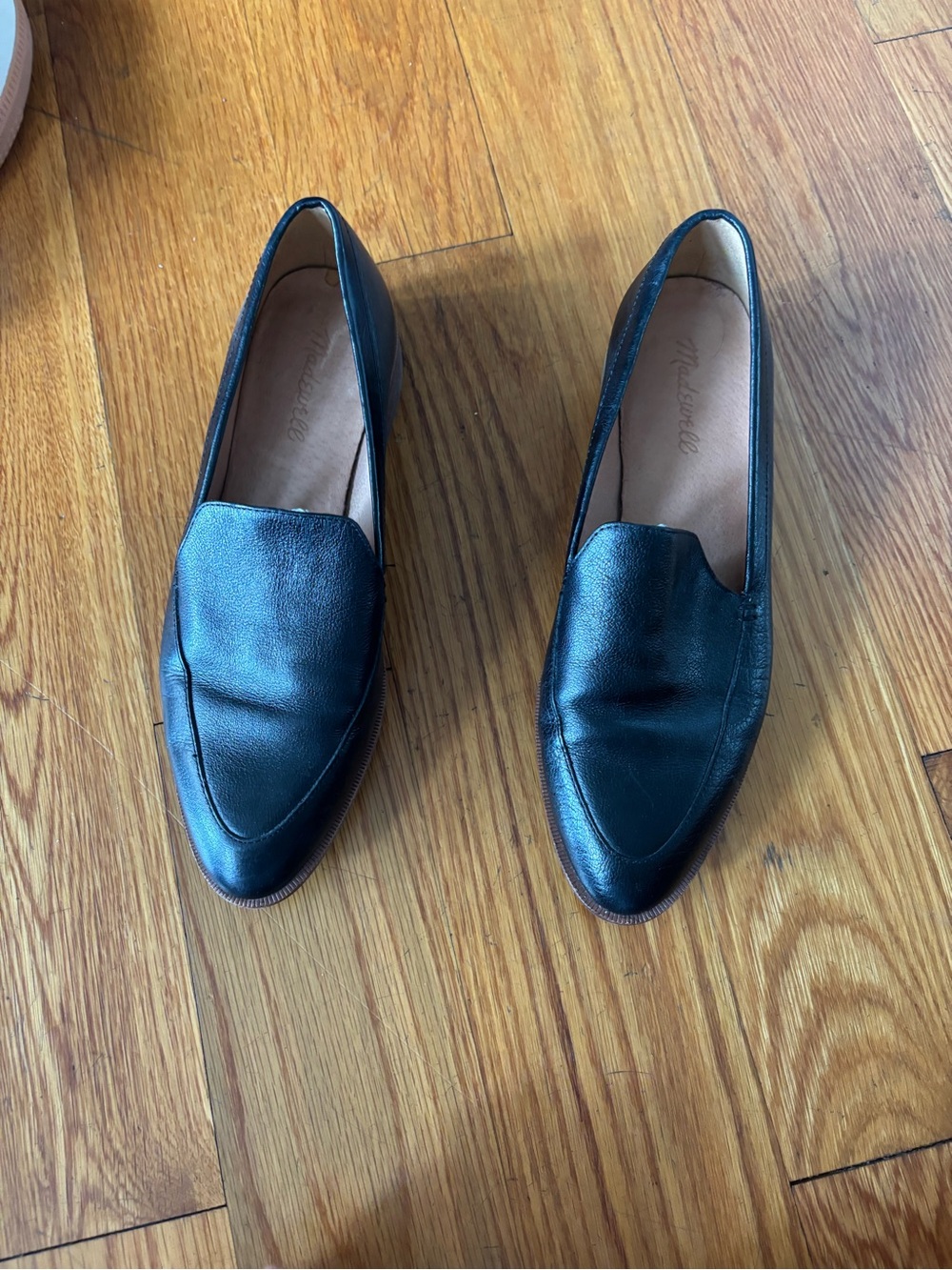 Madewell Black Leather Pointed Loafers